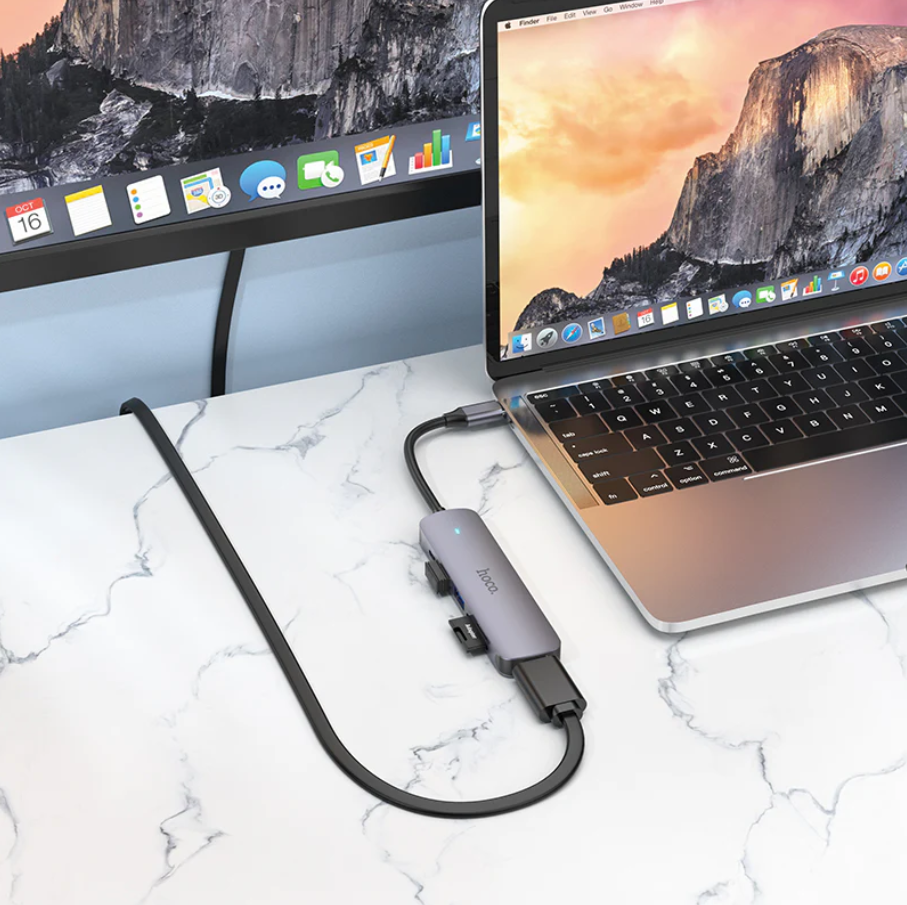 Hoco PD 100W USB-C Multi Function 6 in 1 Adapter Hub (HB28)
