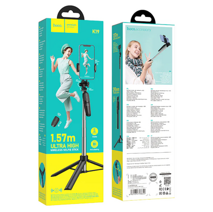 Hoco Premium Bluetooth Selfie Stick With 1.57m Tripod Stand (K19)