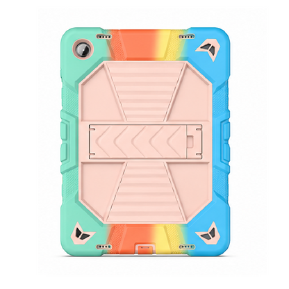 Samsung Galaxy Tab A11 Rugged Shockproof Case with Kickstand (Rainbow)