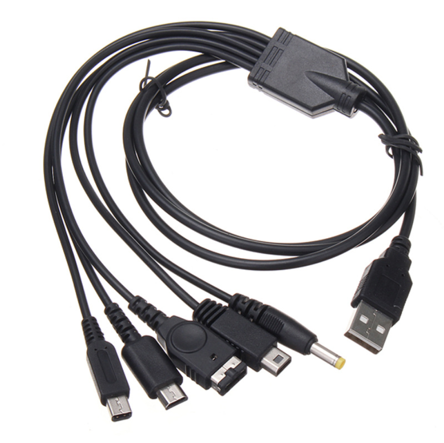 Collection of various USB cables and connectors on a white background