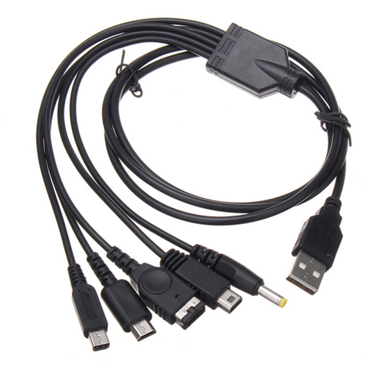 Collection of various USB cables and connectors on a white background