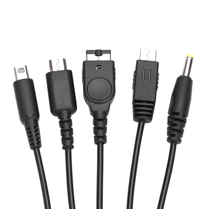 Set of various black electronic connectors on a white background