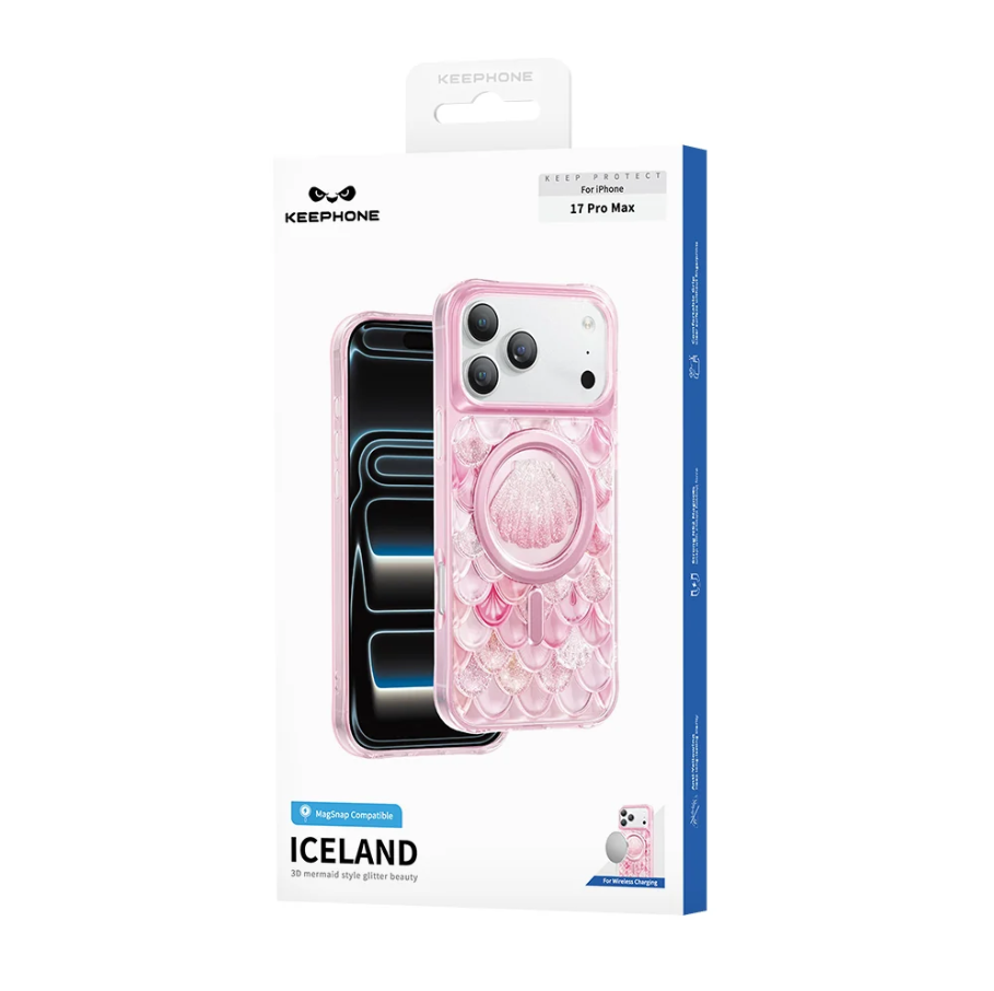 Keephone Iceland Glitter Case for iPhone 17 Pro | 3D Diamond Shell MagSafe Case