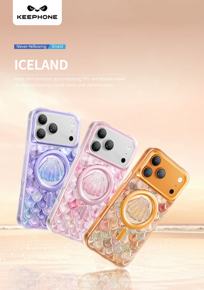 Keephone Iceland Glitter Case for iPhone 17 Pro | 3D Diamond Shell MagSafe Case