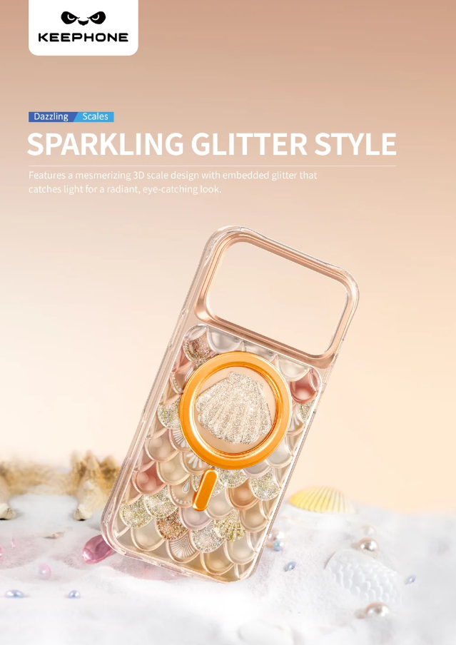 Keephone Iceland Glitter Case for iPhone 17 Pro | 3D Diamond Shell MagSafe Case