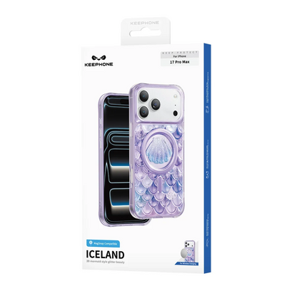 Keephone Iceland Glitter Case for iPhone 17 Pro | 3D Diamond Shell MagSafe Case