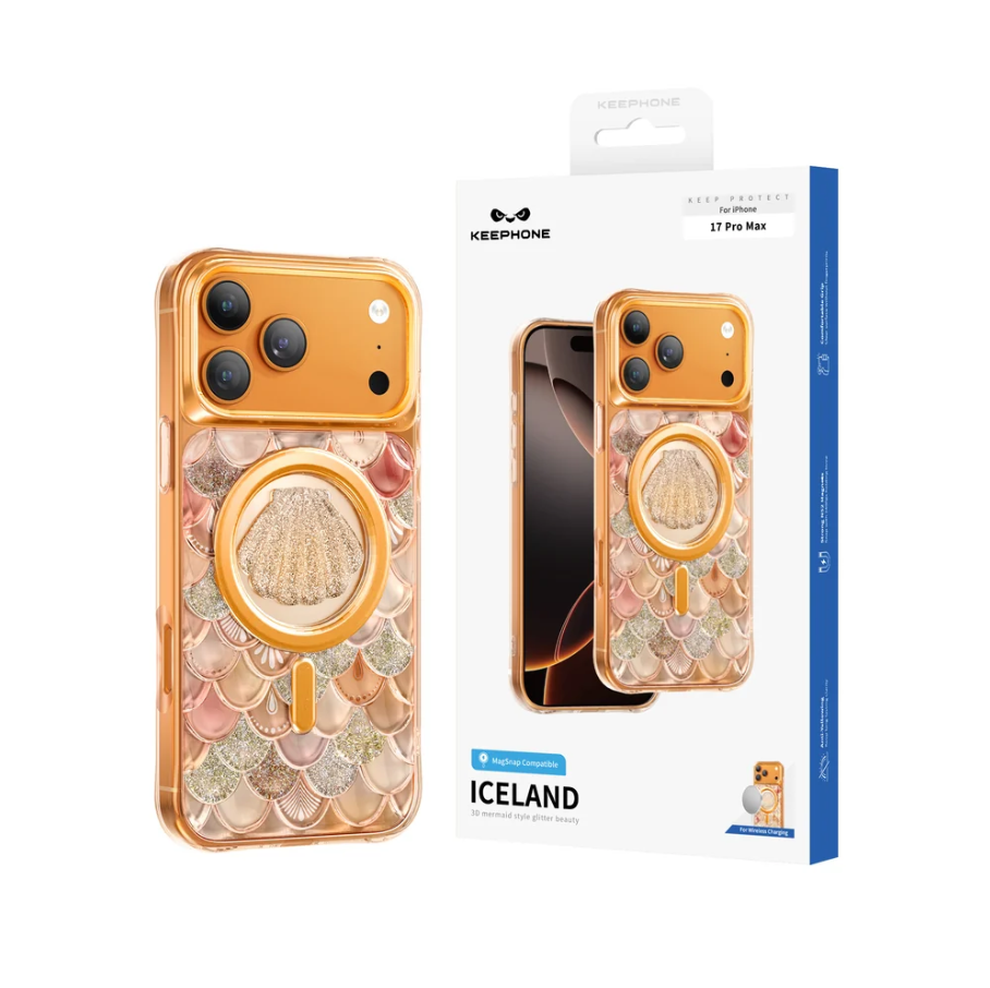 Keephone Iceland Glitter Case for iPhone 17 Pro | 3D Diamond Shell MagSafe Case