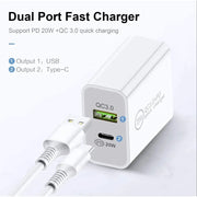 20W Fast Wall Charger – USB-C PD with Type-C Cable