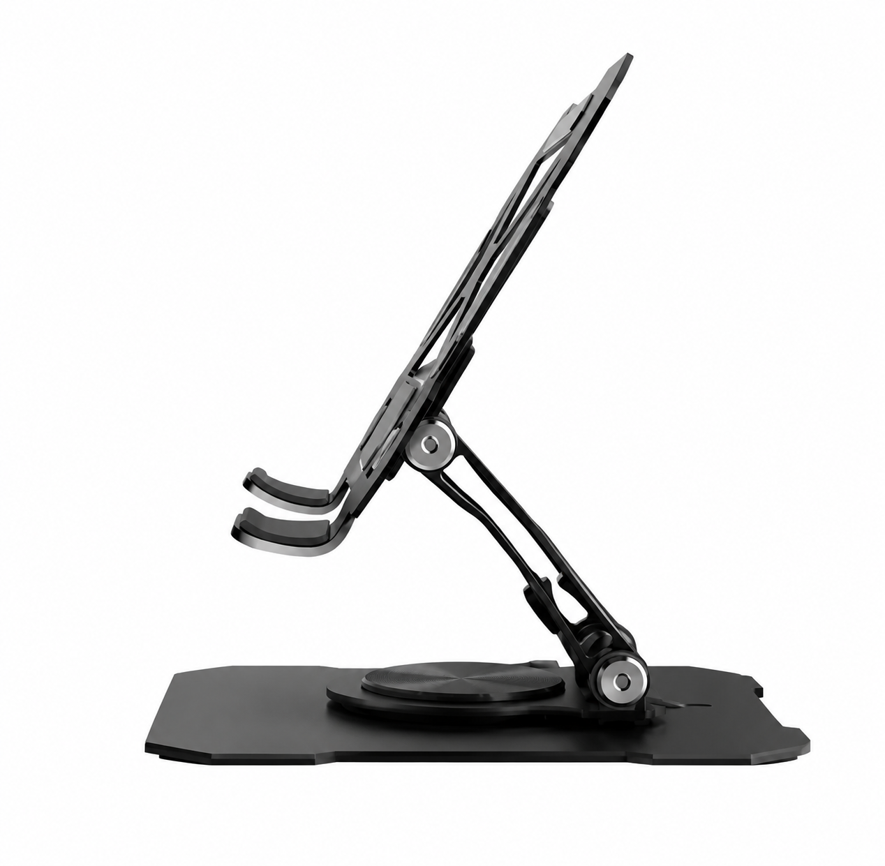 Adjustable Metal Tablet and Desktop Stand Side View