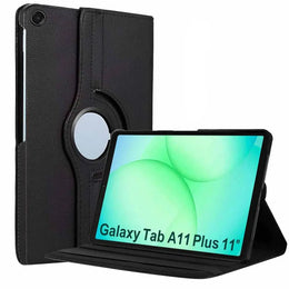 360 Rotating Case for Samsung Galaxy tab A11 Plus (X230/X236) (black) - Black - Screen protector