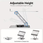 360° Rotating Laptop Stand | Adjustable Foldable Aluminum Alloy Desk Holder for & Tablet