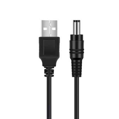 Barrel Jack Power Cable - 5V / 5.5mm x 2.1mm charger (Black) 1m