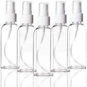 5 x 100 ml Clear Plastic Bottle with Fine Mist Spray Atomiser & Cap - Tools Kits (multipurpose)