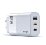 65W GaN Charger with 2 USB C and USB A Ports