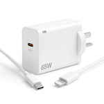65W USB-C Fast Charger – Super Speed PD with Cable Options - to Lightning