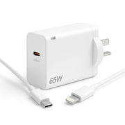 65W USB-C Fast Charger – Super Speed PD with Cable Options - to Lightning