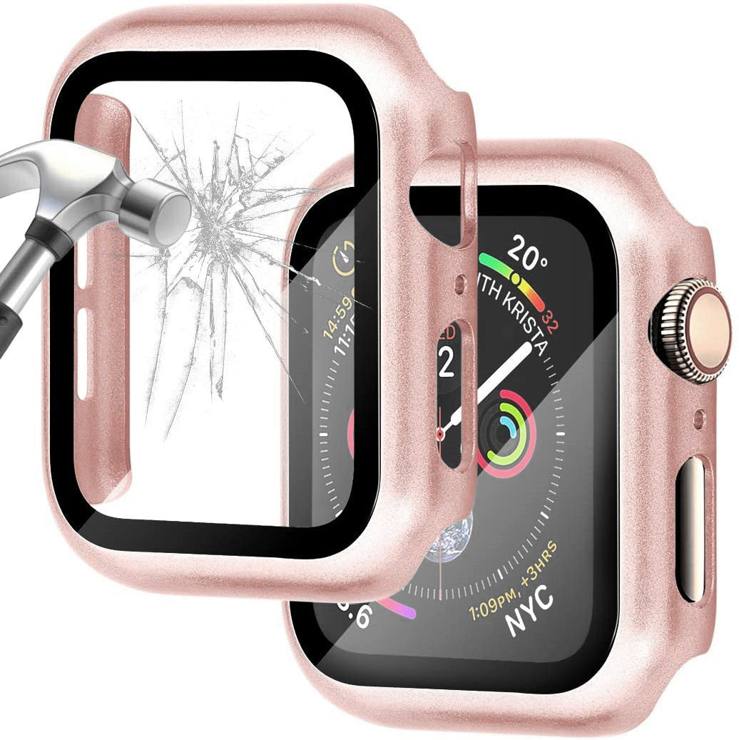 For Apple Watch 4 5 6 SE SE2 40mm Case+Tempered Glass Screen Protector