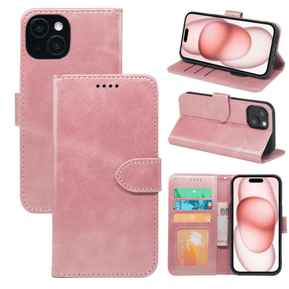 Pink phone case with multiple views on a white background
