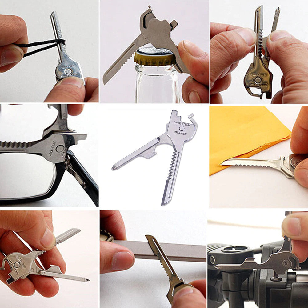 6 in 1 Multi Function Stainless Steel Utility Key Tool Knife Screwdeiver