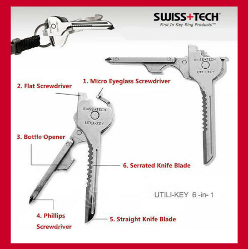 6 in 1 Multi Function Stainless Steel Utility Key Tool Knife Screwdeiver