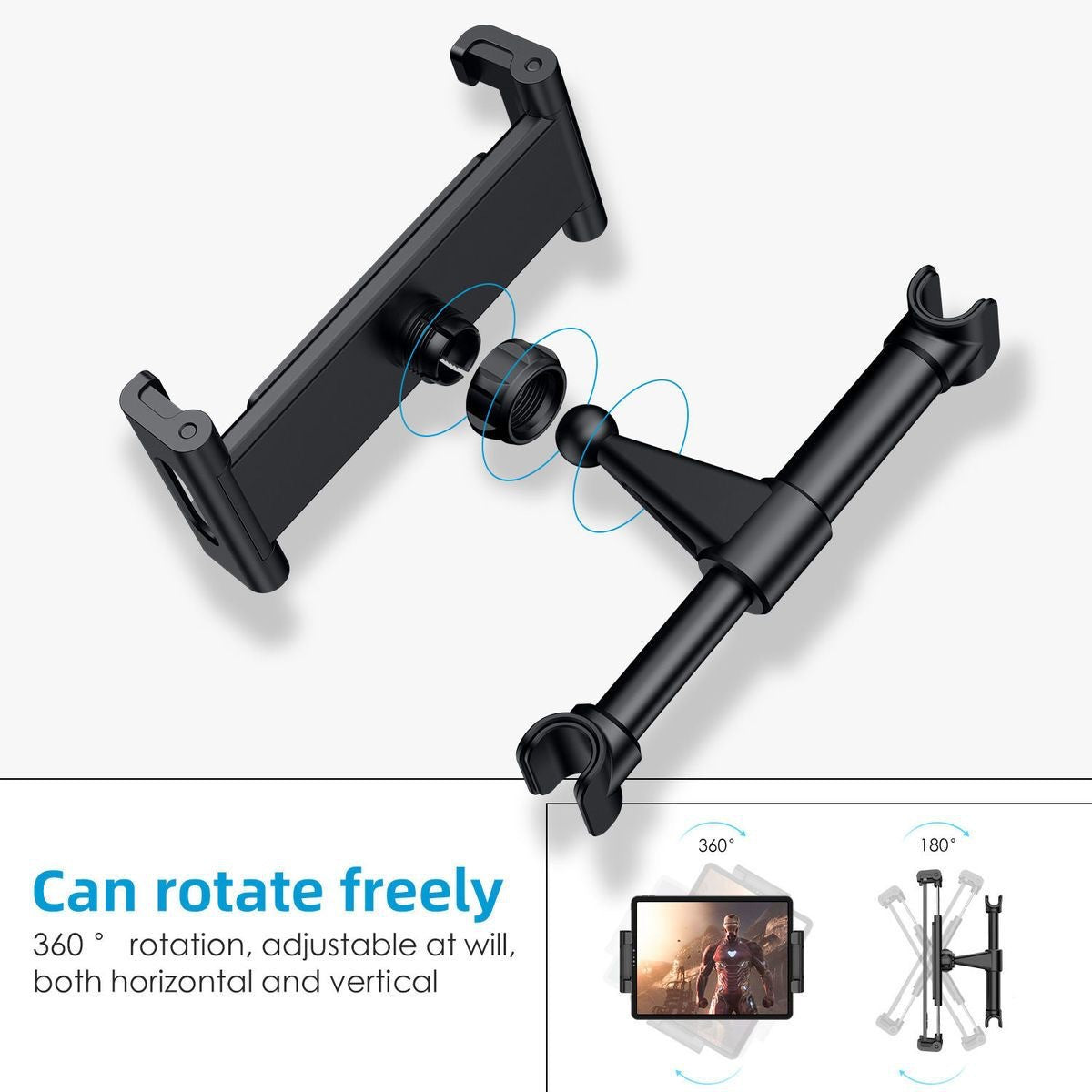 Universal Car Seat Back Headrest Mount Holder for 4.7~10.5" iPad Phone Tablet