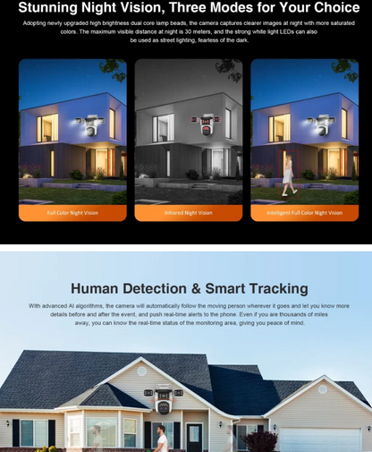Outdoor Security Camera Four Lens