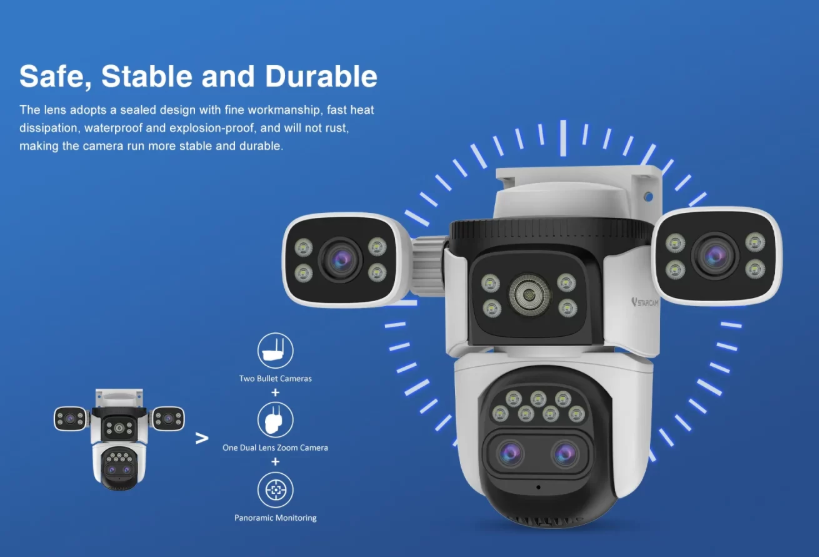 Outdoor Security Camera Four Lens