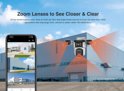 Outdoor Security Camera Four Lens