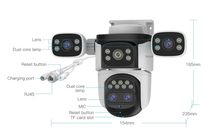 Outdoor Security Camera Four Lens