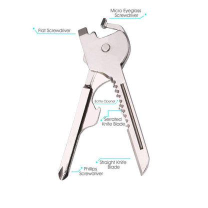 6 in 1 Multi Function Stainless Steel Utility Key Tool Knife Screwdeiver