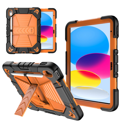 Orange and black tablet case with screen view on a white background