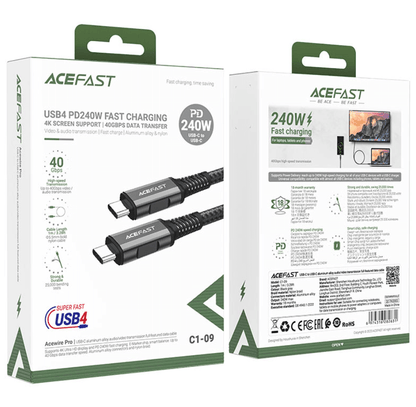 ACEFAST 240W USB-C to USB-C Cable C1-09 packaging NZ