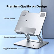 Adjustable height laptop stand for a compatible laptop