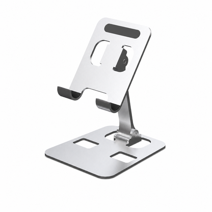 Aluminum Alloy Universal Flexible Adjustable Foldable Cell Phone and Tablet Holder Front View