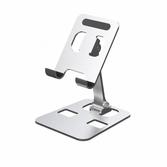 Aluminum Alloy Universal Flexible Adjustable Foldable Cell Phone and Tablet Holder Front View