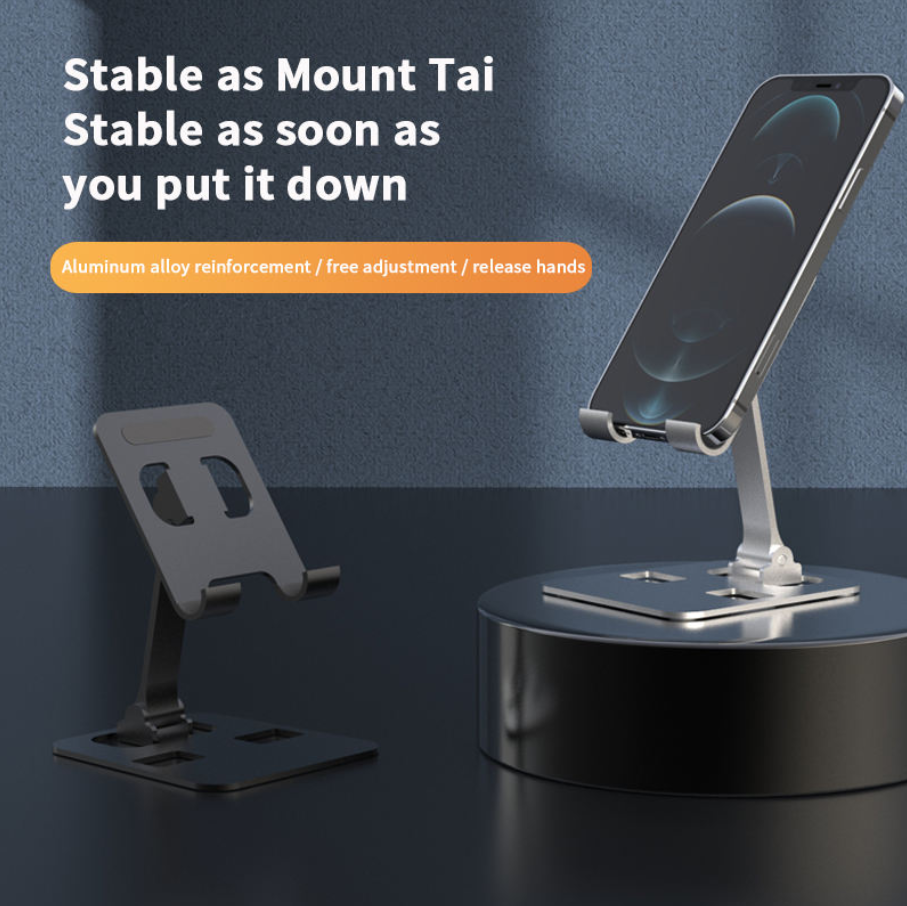 Foldable Aluminum Alloy Cell Phone and Tablet Holder Design