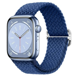 Apple Watch Braided Nylon Band – Adjustable Buckle Lightweight & Stretchy - Mid Night Blue / 38mm / 40mm / 41mm / 42mm