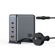 100W GaN desktop charging station with three USB-C ports and one USB-A port