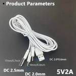 Barrel Jack 3 in 1 Power Cable - (White) 1m - charger / White - Electronics Accessories