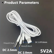 Barrel Jack 3 in 1 Power Cable - (White) 1m - charger / White - Electronics Accessories