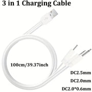 Barrel Jack 3 in 1 Power Cable - (White) 1m - charger / White - Electronics Accessories