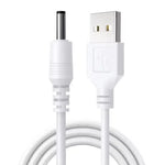Barrel Jack Power Cable - 3.5mm x 1.35mm charger (White) 1m - White - Electronics Accessories