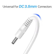Barrel Jack Power Cable - 3.5mm x 1.35mm charger (White) 1m - White - Electronics Accessories