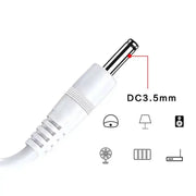 Barrel Jack Power Cable - 3.5mm x 1.35mm charger (White) 1m - White - Electronics Accessories