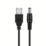 Barrel Jack Power Cable - 5V / 5.5mm x 2.1mm charger (Black) 1m - Black - Electronics Accessories