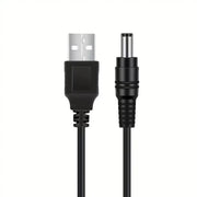 Barrel Jack Power Cable - 5V / 5.5mm x 2.1mm charger (Black) 1m - Black - Electronics Accessories