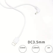 Barrel Jack Power Cable (Elbow) - 3.5mm x 1.35mm charger (White) 1m - 2 mm / chargers / White - Electronics Accessories