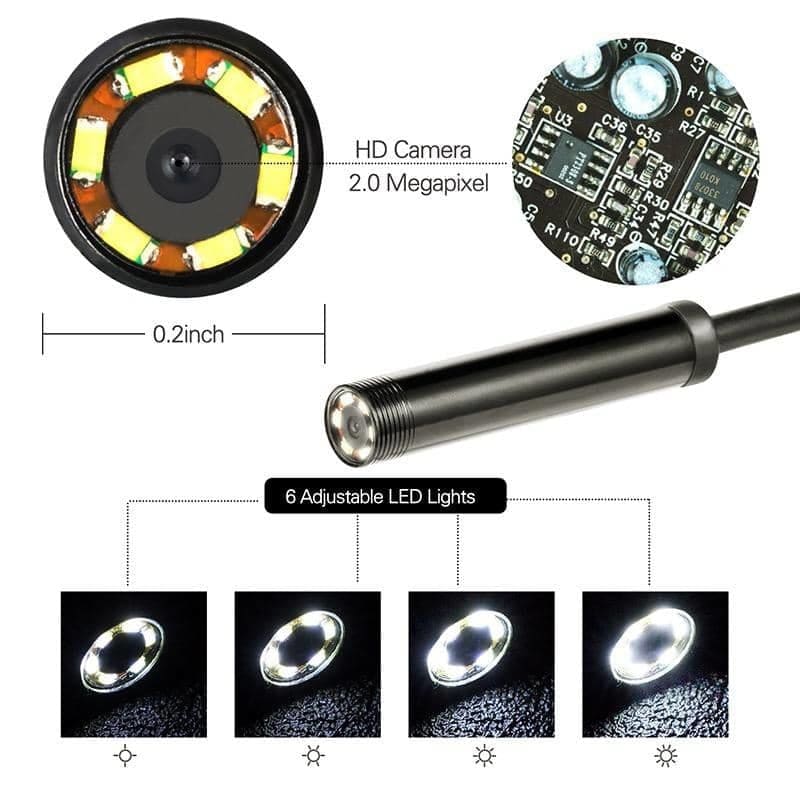 Borescope / Endoscope Camera - Android (Type C, Micro USB & Computer USB Ports)