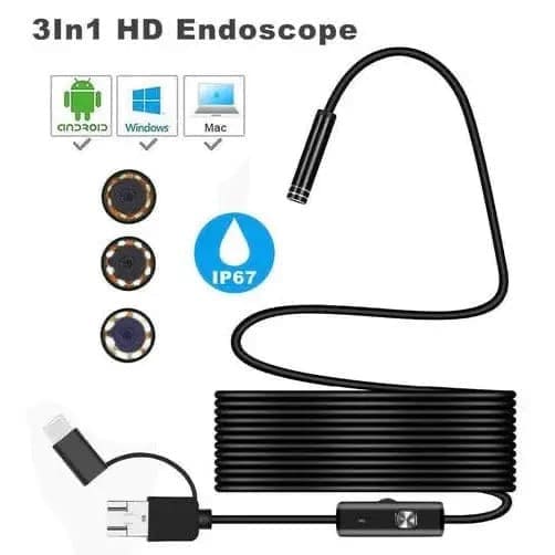 Borescope / Endoscope Camera - Android (Type C, Micro USB & Computer USB Ports)