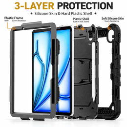 iPad 9.7-inch 6th Generation (2018) Heavy Duty Rugged Shockproof Silicone Case With Built-in Screen Protector